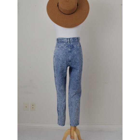Vintage 90s High Waisted Acid Wash Tapered Jeans by CHIC | 26‎ waist - Picture 3 of 10